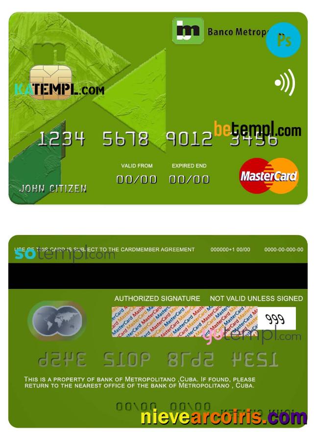 Cuba Metropolitan bank mastercard credit card